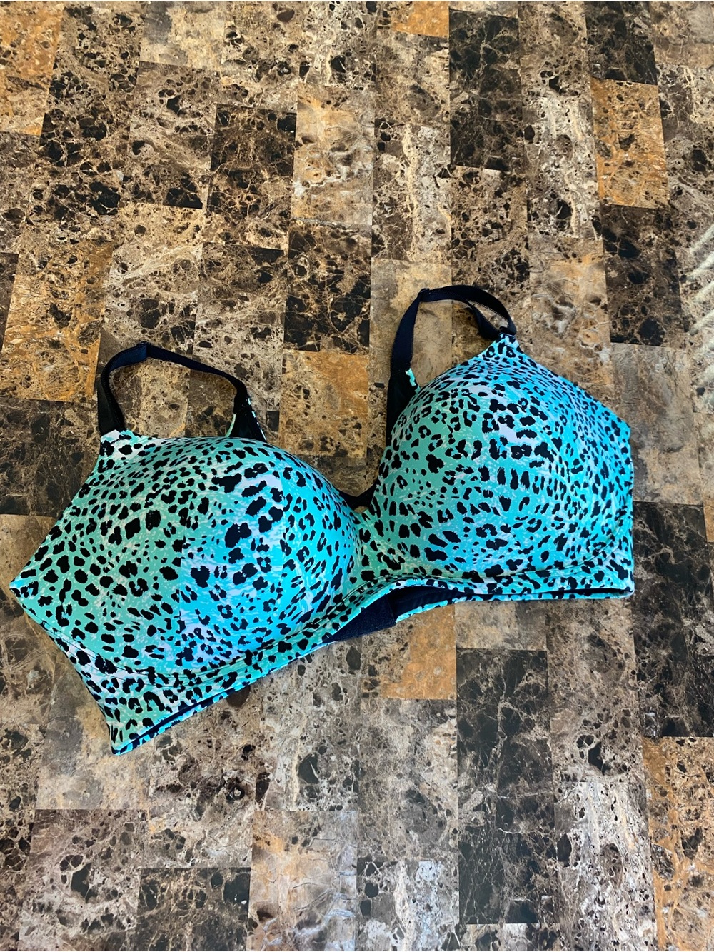 Torrid Wire Free Push-up Bra Mint Animal Print